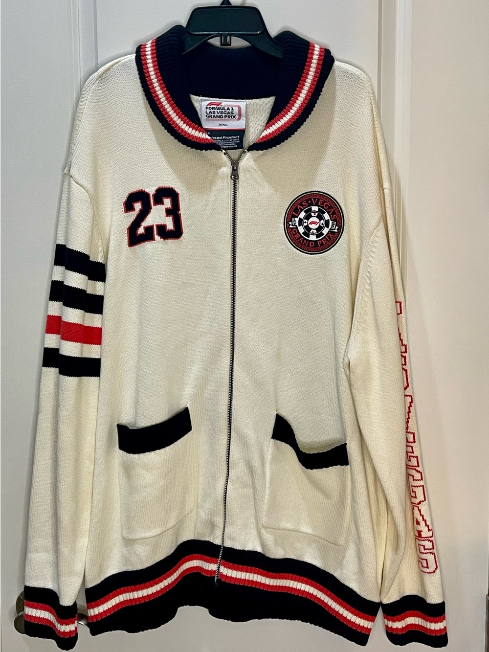 Formula 1 Officially Licensed Las Vegas Zip-Up Checkerboard Sweater Jacket 2XL - Picture 2 of 10